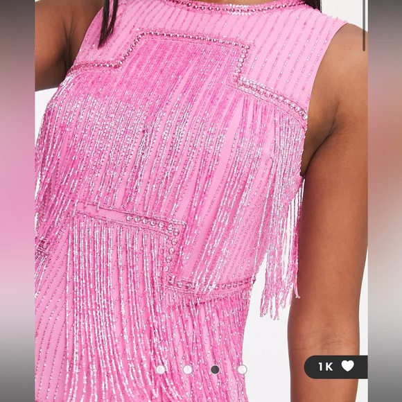 ASOS pink embellished dress - Picture 1 of 3